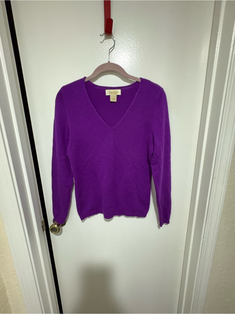 Peck & Peck Bright Purple V-Neck Sweater